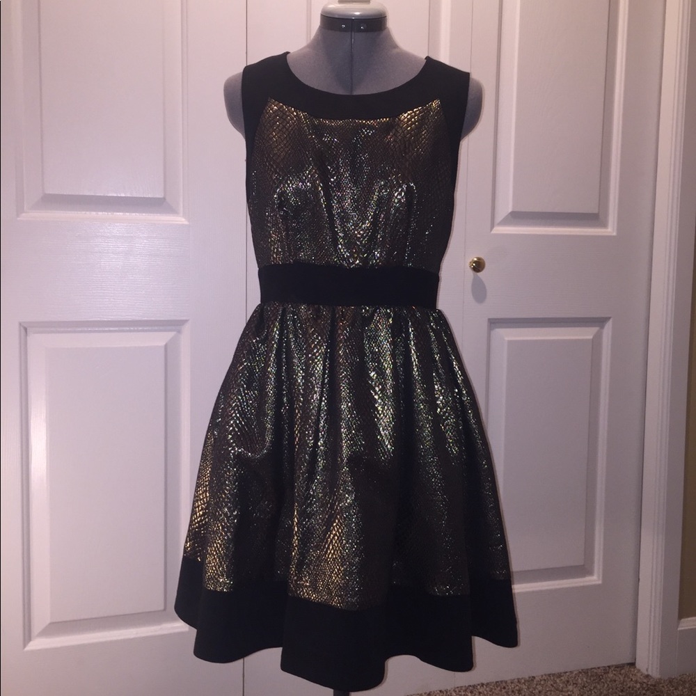 Gold Snakeskin Cocktail Dress